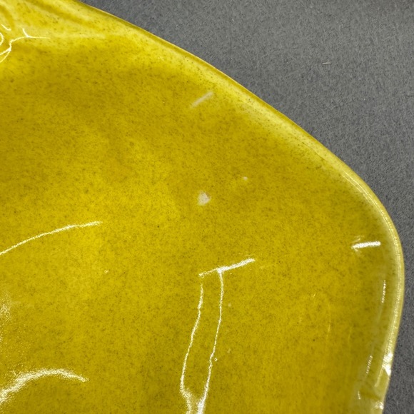 Vintage Mid Century Modern Ceramic Bowl Yellow Candy Nut Dish Set of 5 - Picture 13 of 16